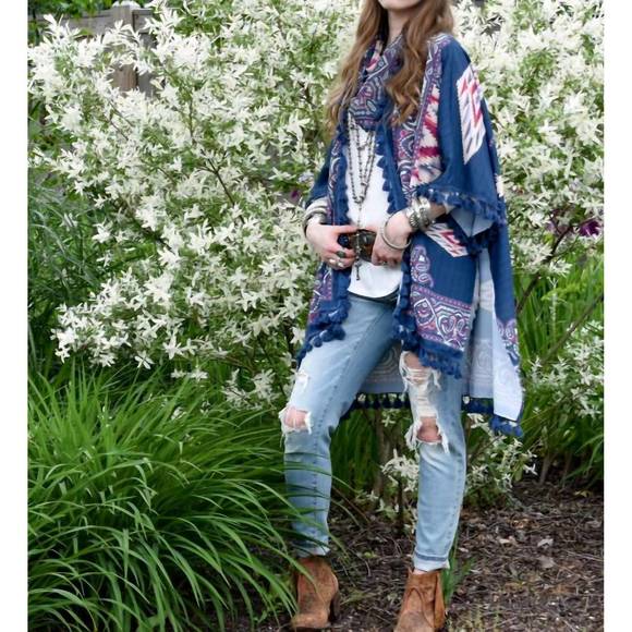 NEW TASHA POLIZZI marrakesh duster in blue - Picture 2 of 3